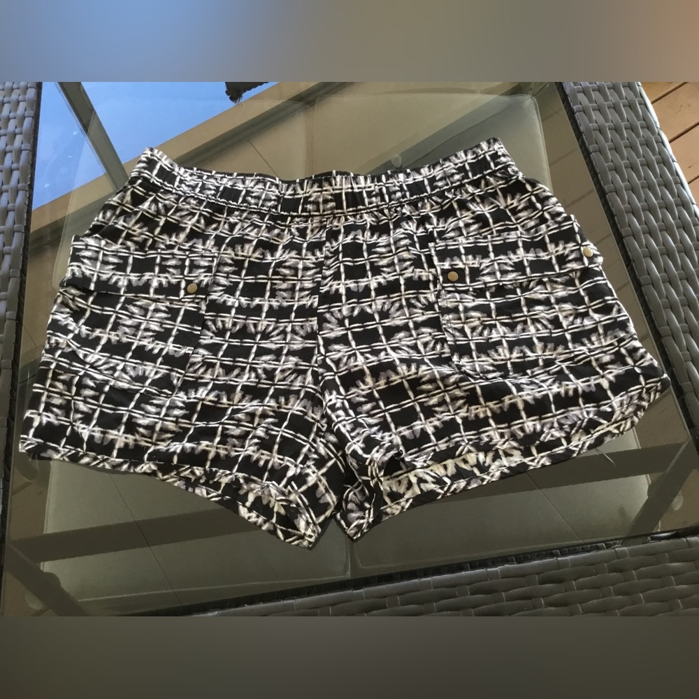 Black and white shorts